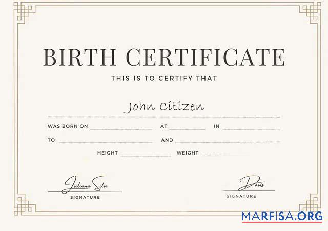 Blank UAE birth certificate real example